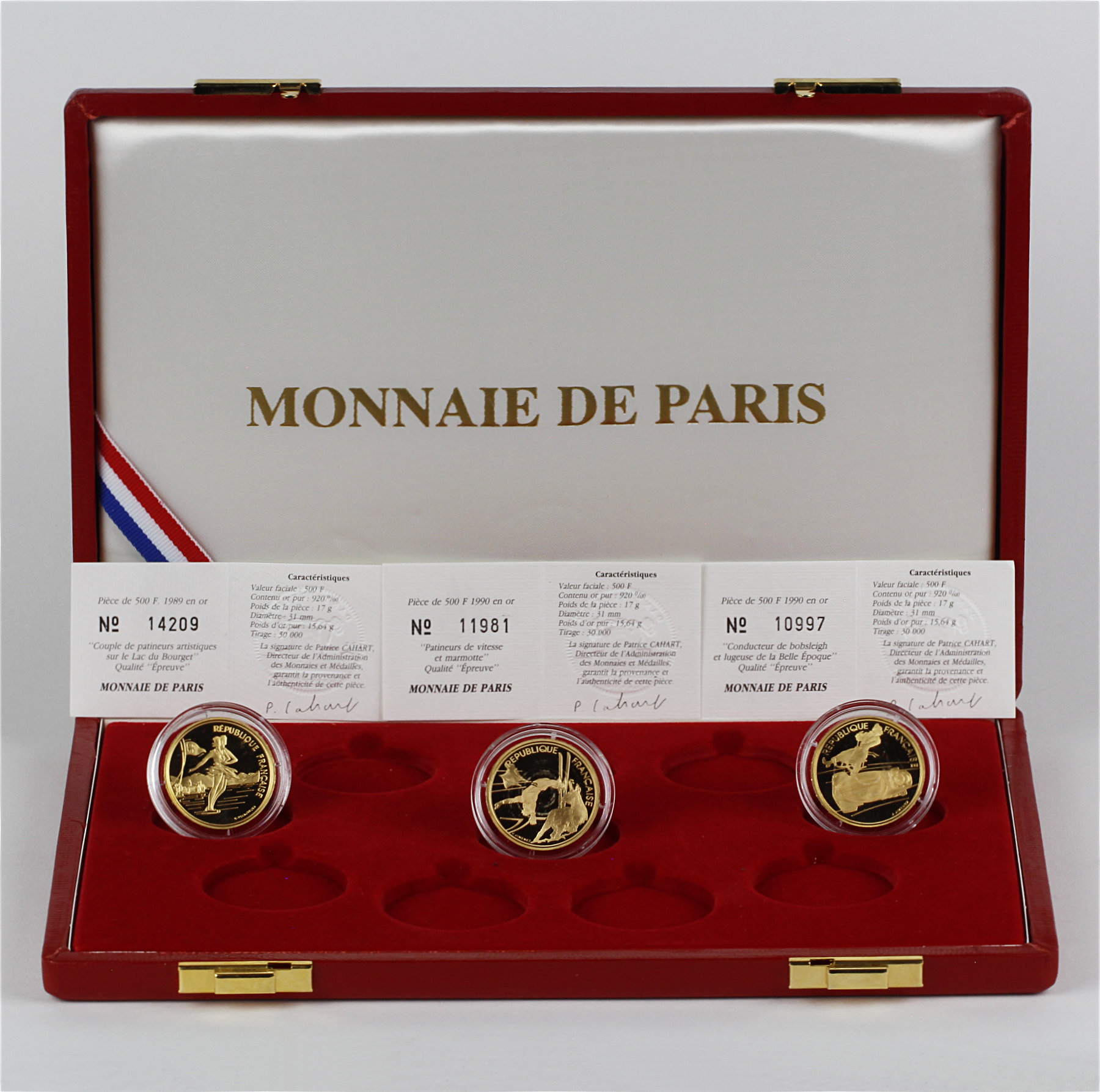フランス500francs 1990 France 500 Francs Gold 1992 Albertville Olympics Speed